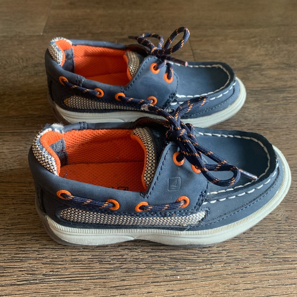 Sperry Kids Shoes in Navy and Orange